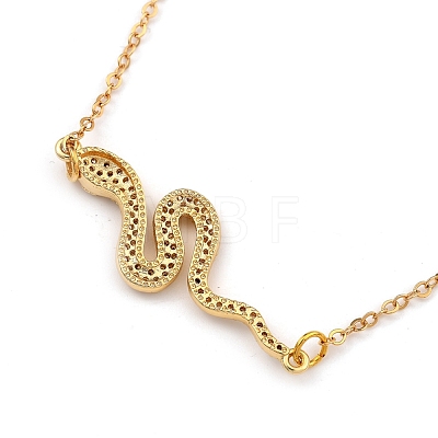 Brass Micro Pave Clear Cubic Zirconia Pendant Necklaces X-NJEW-JN02980-1