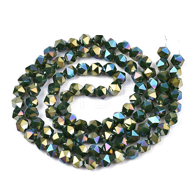 Electroplate Opaque Glass Beads Strands EGLA-T019-05G-1