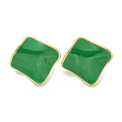 PVD Vacuum Plating 304 Stainless Steel & Enamel Stud Earrings for Women EJEW-G401-02G-04-1