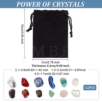 Mixed Tumbled Gemstone Nuggets Gift Bag AJEW-WH0367-40-1