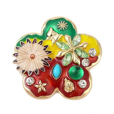 Vintage Alloy Rhinestone Brooches JEWB-M046-26B-1