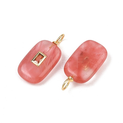 Cherry Quartz Glass Pendants KK-B157-43G-03-1
