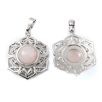 Natural Rose Quartz Pendants G-P498-02P-08-1