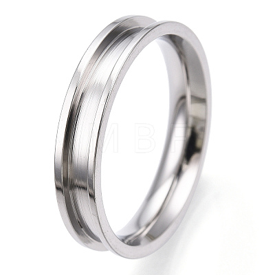 201 Stainless Steel Grooved Finger Ring Settings RJEW-TAC0017-4mm-01A-1