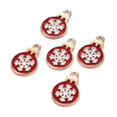 Christmas Alloy Enamel Pendants ENAM-D047-17G-03-1