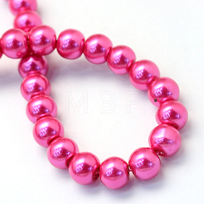 Baking Painted Pearlized Glass Pearl Round Bead Strands X-HY-Q330-8mm-10-1