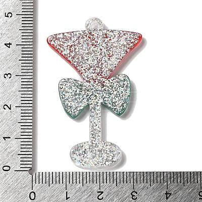 Christmas Themed Acrylic Pendants OACR-L018-08-1