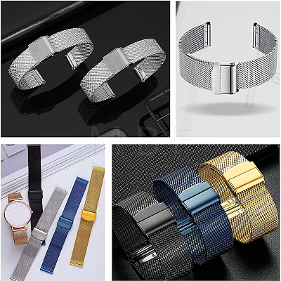 Unicraftale 18Pcs 3 Styles Smooth Surface 201 Stainless Steel Watch Band Clasps STAS-UN0051-84-1