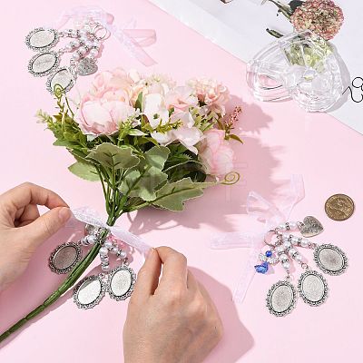 3Pcs Alloy & Resin & Acrylic Pendant Decorations HJEW-FS00092-1