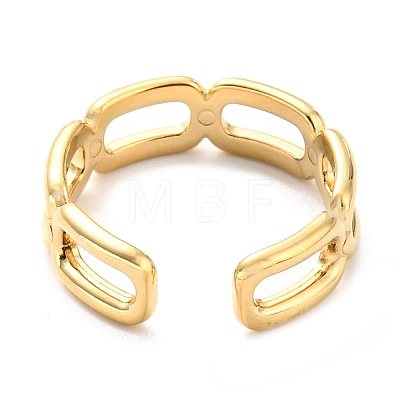 304 Stainless Steel Open Cuff Ring for Women RJEW-C016-06G-1