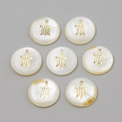 Freshwater Shell Pendants SHEL-Q010-005G-1