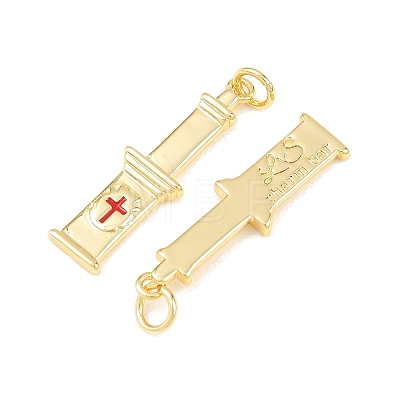 Brass Enamel Pendants KK-B167-07G-1
