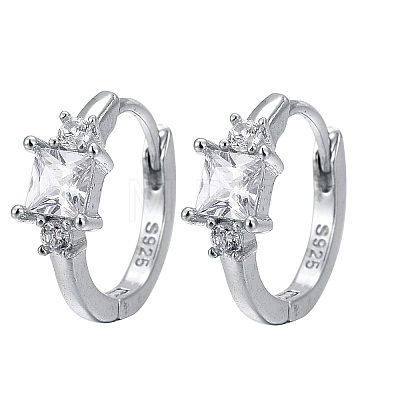 Anti-Tarnish Rhodium Plated 925 Sterling Silver Hoop Earring STER-I018-09P-1