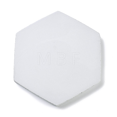 Hexagon Porcelain Flat Round Jewelry Plate DJEW-I015-03-1