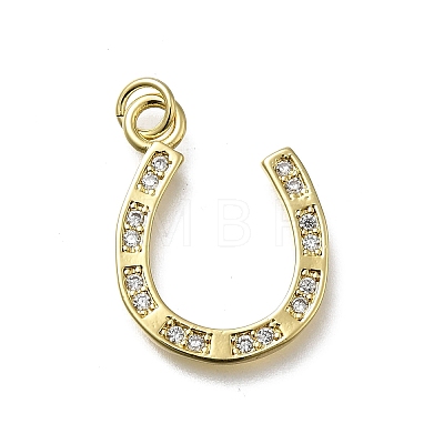 Brass Micro Pave Cubic Zirconia Pendants KK-C090-08B-G-1