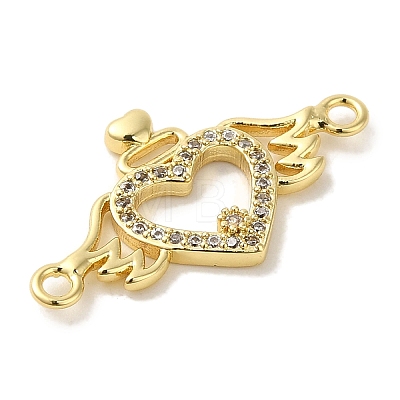 Rack Plating Brass Micro Pave Cubic Zirconia Connector Charms KK-P267-22G-1