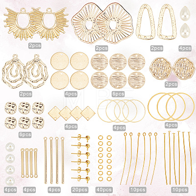DIY Geometry Dangle Stud Earring Making Kit DIY-SC0020-53-1