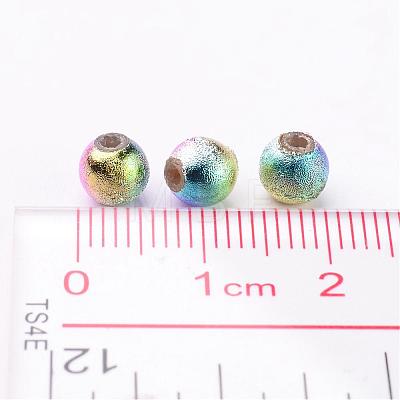 Mixed Colorful Spray Painted Matte Acrylic Round Beads X-PB25P9282-1
