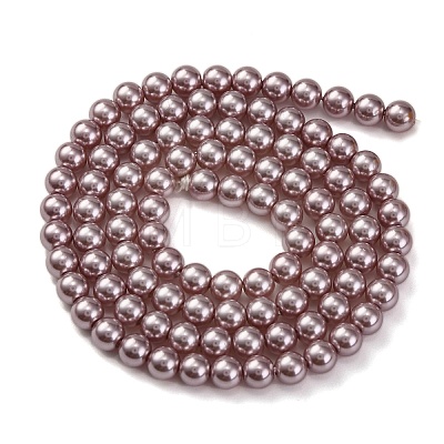 Baking Painted Pearlized Glass Pearl Round Bead Strands PEAR-H019-02A-03-1