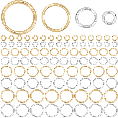 900Pcs 8 Styles 304 Stainless Steel Jump Rings STAS-BBC0010-64-1