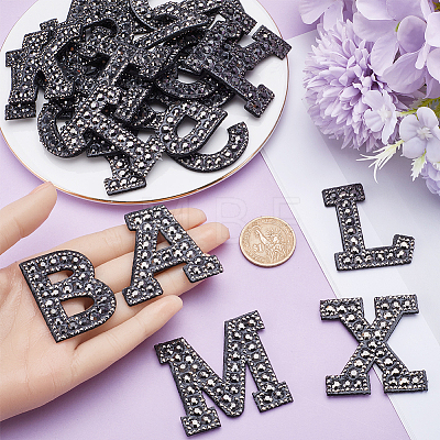 Gorgecraft Alphabet Resin Rhinestone Patches DIY-GF0009-18B-1