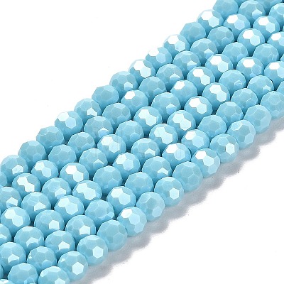 Electroplate Opaque Glass Beads Strands EGLA-A035-P6mm-A08-1