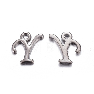 Gunmetal Plated Alloy Letter Pendants PALLOY-J718-01B-Y-1