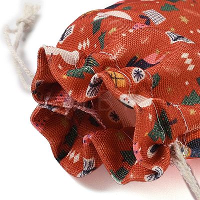 Christmas Theme Cloth Printed Storage Bags ABAG-F010-02B-01-1