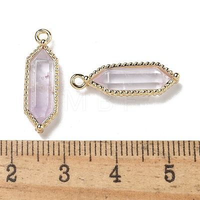 Natural Amethyst Faceted Double Terminal Pointed Pendants G-G181-05G-02-1