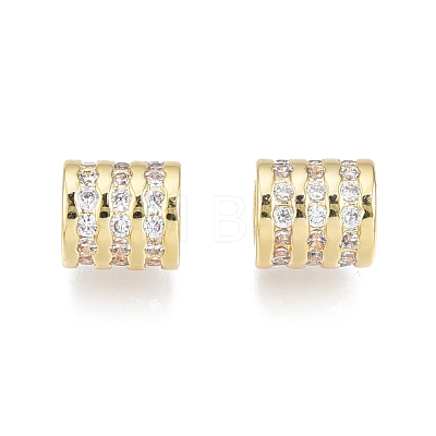 Brass Pave Cubic Zirconia Beads KK-N231-326-1