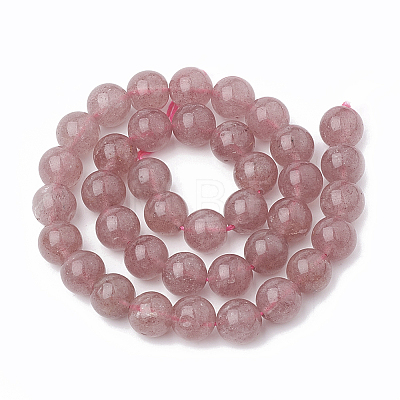 Natural Dyed Strawberry Quartz Beads Strands G-S295-15-8mm-1-1