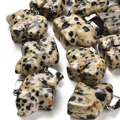 Natural Dalmatian Jasper Pendants G-B127-02P-03-1