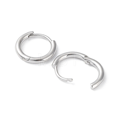 Rhodium Plated 925 Sterling Silver Huggie Hoop Earrings EJEW-K258-19B-P-1