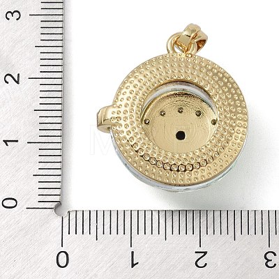 Brass Micro Pave Cubic Zirconia with Glass Pendents KK-Q815-02G-03-1