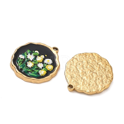 304 Stainless Steel Enamel Pendants SA-CBA0530-01B-G-1