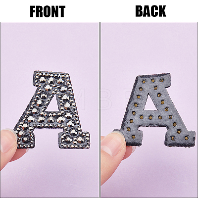 Gorgecraft Alphabet Resin Rhinestone Patches DIY-GF0009-18B-1