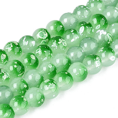 Baking Paint Glass Beads Strands DGLA-N015-6mm-09-1