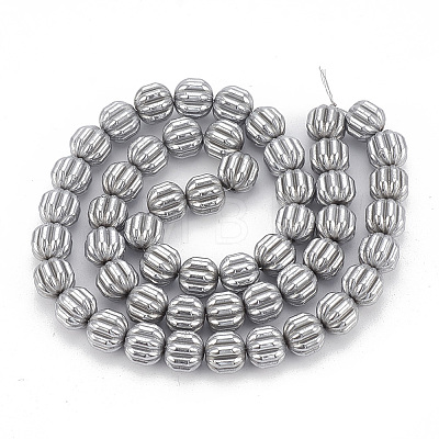 Electroplate Non-magnetic Synthetic Hematite Corrugated Beads Strands G-T061-109K-1