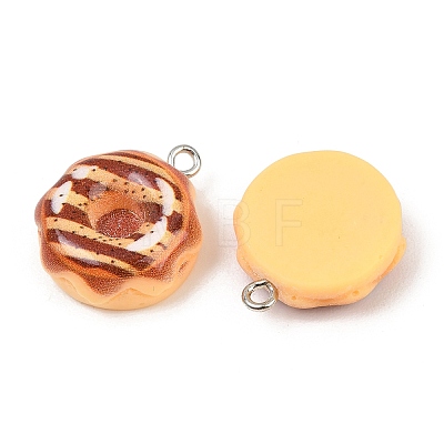 Opaque Resin & Glitter Powder Pendants RE-CBA0127-02-1