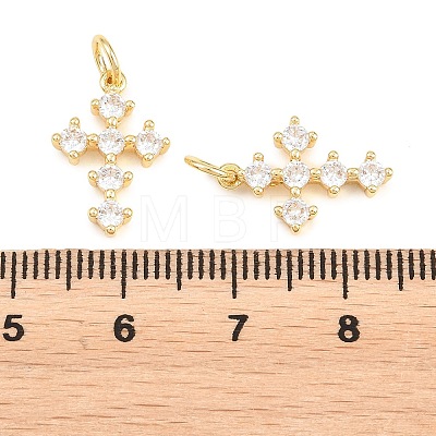 Easter Brass Micro Pave Clear Cubic Zirconia Pendants KK-P353-09G-1