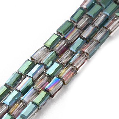 Electroplate Transparent Glass Beads Strands EGLA-H106-01A-HP01-1