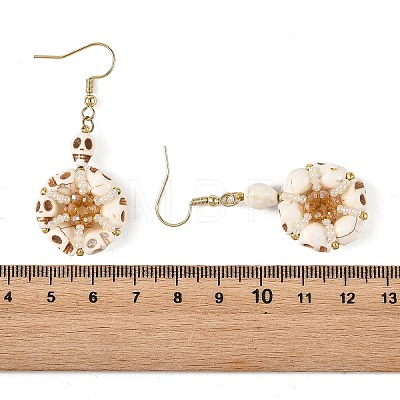 Dyed Synthetic Turquoise Dangle Earrings for Women EJEW-MZ00778-1