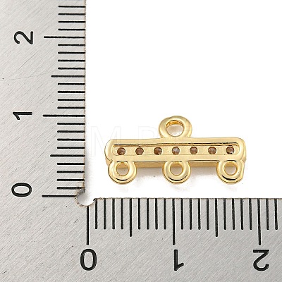 Rack Plating Brass Micro Pave Clear Cubic Zirconia Rectangle Chandelier Component Links X-KKB-L215-037LG-1
