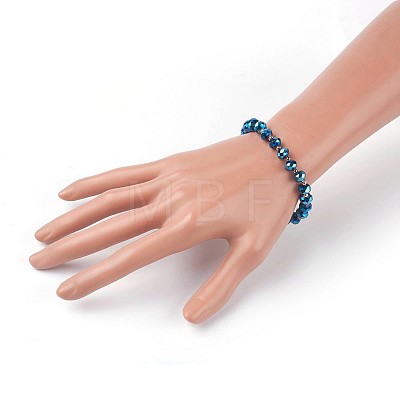 Electroplate Glass Stretch Bracelets BJEW-JB04017-04-1