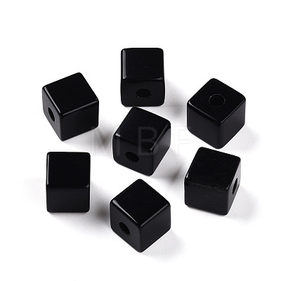 Natural Obsidian European Beads G-N345-07A-01-1