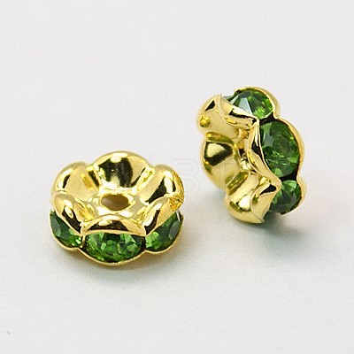 Brass Rhinestone Spacer Beads RSB030NF-10G-1