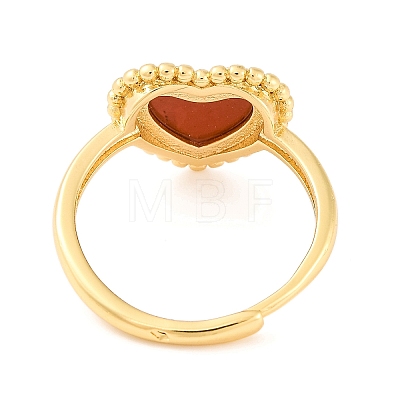 Heart Natural Gemstone Adjustable Rings RJEW-Q817-05G-1