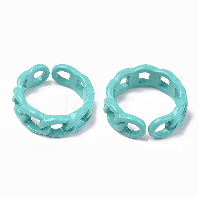 Spray Painted Alloy Cuff Rings X-RJEW-T011-29F-RS-1