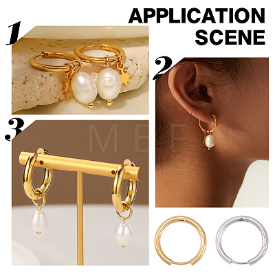 20Pcs 2 Colors 202 Stainless Steel Huggie Hoop Earrings EJEW-BBC0002-35-1
