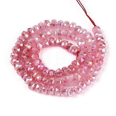 Anti-Tarnish Electroplate Glass Imitation Jade Beads Strands EGLA-T029-6mm-13F-1